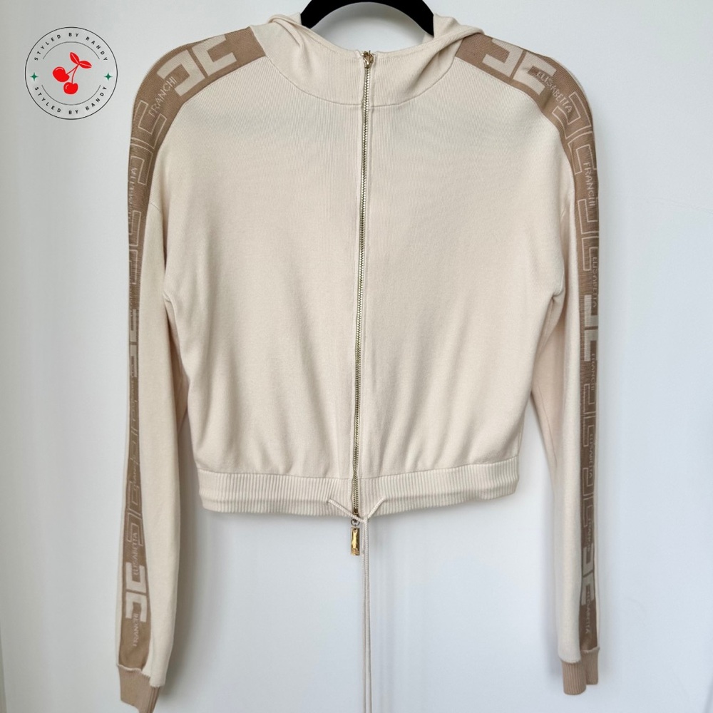 Elisabetta Franchi Cropped Cardigan in Cream
